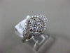 ESTATE WIDE .69CT DIAMOND 18KT WHITE GOLD 3D HALO CLUSTER FRIENDSHIP LOVE RING