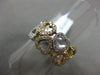 ESTATE WIDE .38CT DIAMOND 18KT TRI COLOR GOLD 3D OPEN DOUBLE ROW HEART LOVE RING