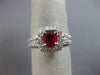 ESTATE 1.52CT DIAMOND & AAA RUBY 14KT WHITE GOLD 3D HALO CLASSIC ENGAGEMENT RING