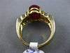 ANTIQUE LARGE 5.70CT DIAMOND & AAA CABOCHON RUBY 14K YELLOW GOLD ENGAGEMENT RING