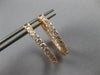 ESTATE 2.04CT DIAMOND 14K ROSE GOLD 3D 2MM DOUBLE SIDED CLASSIC HOOP EARRINGS