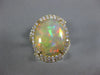 ESTATE LARGE 4.64CT DIAMOND & AAA OPAL 14KT YELLOW GOLD 3D OVAL HALO SNAKE RING