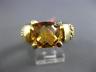 ESTATE LARGE 3.06CT DIAMOND & AAA CITRINE 14K YELLOW GOLD 3D MESH FLEXIBLE RING