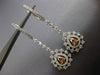 ESTATE 1.47CT WHITE & CHOCOLATE FANCY DIAMOND 18KT 2 TONE GOLD HANGING EARRINGS