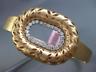 ESTATE LARGE .60CT DIAMOND 14KT ROSE GOLD 3D OVAL FILIGREE LEAF BANGLE BRACELET