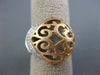 ESTATE WIDE .29CT DIAMOND 18KT ROSE GOLD 3D OPEN FILIGREE BELT V SHAPE FUN RING