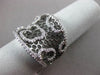 ANTIQUE LARGE .61CT DIAMOND 18KT BLACK & WHITE GOLD 3D FLOATING FLORAL MESH RING