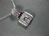 ANTIQUE .45CT DIAMOND 14KT WHITE GOLD 3D SQUARE CLUSTER FILIGREE PENDANT #15024