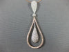 ESTATE LARGE 1.0CT DIAMOND 14KT WHITE & ROSE GOLD PEAR SHAPE TEAR DROP PENDANT