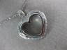 ESTATE .40CT DIAMOND 18KT WHITE GOLD 3D CLASSIC OPEN HEART PAVE PENDANT #11939