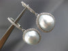 ESTATE .64CT DIAMOND & AAA SOUTH SEA PEARL 18KT WHITE GOLD HALO HANGING EARRINGS