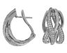 ESTATE 1.92CT DIAMOND 14KT WHITE GOLD OVAL CLUSTER DOUBLE HALO HANGING EARRINGS