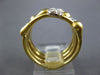 ESTATE LARGE .26CT DIAMOND 18KT YELLOW GOLD 3D CLASSIC MULTI ROW BAMBOO FUN RING