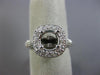 ESTATE WIDE 1.32CT DIAMOND 14K WHITE GOLD SQUARE HALO SEMI MOUNT ENGAGEMENT RING
