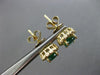 ESTATE 2.12CT DIAMOND & AAA EMERALD 14KT YELLOW GOLD 3D OVAL HALO STUD EARRINGS