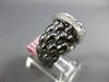 ESTATE WIDE .20CT DIAMOND 14K WHITE & BLACK GOLD HONEY COMB FUN ANNIVERSARY RING