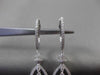 ESTATE .83CT DIAMOND 18KT WHITE GOLD 3D HALO PEAR SHAPE DROP HANGING EARRINGS