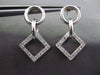 ESTATE .46CT DIAMOND 14K WHITE GOLD 3D CIRCLE & SQUARE HANGING EARRINGS F/G VSSI