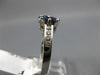 ESTATE 1.0CT DIAMOND & AAA SAPPHIRE 14KT WHITE GOLD 3D FLOWER CLUSTER LOVE RING