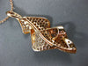 ESTATE LARGE 1.95CT WHITE & FANCY COLOR DIAMOND 18KT ROSE GOLD WAVE LEAF PENDANT