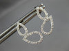 ESTATE .28CT DIAMOND 14KT WHITE GOLD 3D OPEN TEAR DROP HANGING FUN EARRINGS