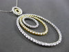 ESTATE LARGE 2.21CT DIAMOND 18KT WHITE & YELLOW GOLD MULTI OVAL FLOATING PENDANT