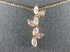 ESTATE 1.37CT PINK DIAMOND 18K WHITE & ROSE GOLD 3D BY THE YARD LEAF NECKLACE