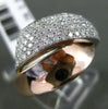 ESTATE WIDE .74CT DIAMOND 14KT WHITE & ROSE GOLD 3D PUFFED X LOVE RING 13mm WIDE