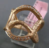 ESTATE LARGE .17CT DIAMOND 14KT ROSE GOLD ITALIAN HANDCRAFTED HAMMERED LOOK RING