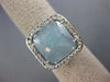 ESTATE LARGE 4.02CT DIAMOND & AAA BLUE QUARTZ 14KT WHITE GOLD SQUARE HALO RING