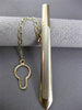 ESTATE 14KT WHITE & YELLOW GOLD MATTE & SHINY MENS TIE BAR CLIP WITH SAFETY #963