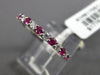 ESTATE .40CT DIAMOND & AAA RUBY 18K WHITE GOLD 3D SEMI ETERNITY ANNIVERSARY RING