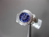 ESTATE LARGE 2.08CT DIAMOND & AAA TANZANITE 14K WHITE GOLD BEZEL ENGAGEMENT RING