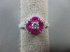 ESTATE 1.64CT DIAMOND & PINK SAPPHIRE 18KT WHITE GOLD FLOWER SOLITAIRE LOVE RING