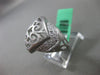 ESTATE LARGE .29CT DIAMOND 18K WHITE GOLD 3D HANDCRAFTED FILIGREE MATTE FUN RING