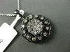 ESTATE .63CT FANCY DIAMOND 18KT BLACK GOLD 3D ETOILE FLOWER FLOATING PENDANT