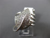 ANTIQUE WIDE .60CT DIAMOND 14KT WHITE GOLD 3D CLASSIC PAVE LEAF COIL RING #16809