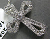 ANTIQUE .75CT DIAMOND 14K WHITE GOLD 3D FILIGREE MILGRAIN CROSS PENDANT #20835