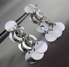 ESTATE 14KT WHITE GOLD CLASSIC 3D MULTI CIRCLE HANGING POST EARRINGS #1641