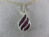ESTATE .65CT DIAMOND & AAA RUBY 14K TWO TONE GOLD HERSHEY KISS TEAR DROP PENDANT