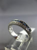 ESTATE .76CT DIAMOND & AAA SAPPHIRE 14K WHITE GOLD 3D INVISIBLE ANNIVERSARY RING