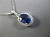 ESTATE 1.21CT DIAMOND & AAA SAPPHIRE 14KT WHITE GOLD OVAL HALO FLOATING PENDANT