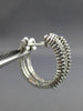 ESTATE .29CT ROUND DIAMOND 14KT WHITE GOLD 3D CLASSIC OVAL LOVE HUGGIE EARRINGS