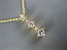 ESTATE .42CT PRINCESS CUT DIAMOND 14K YELLOW GOLD 3 STONE JOURNEY PENDANT #16728