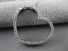 ESTATE LARGE .50CT DIAMOND 14KT WHITE GOLD OPEN HEART FLOATING PENDANT & CHAIN