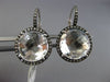 ESTATE MASSIVE 7.0CT CZ 14KT WHITE GOLD 3D ROUND HALO LEVERBACK HANGING EARRINGS