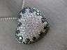 ESTATE EXTRA LARGE 6.85CT WHITE & BLACK DIAMOND 18KT WHITE GOLD 3D PAVE PENDANT