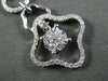 ESTATE .47CT DIAMOND 18K WHITE GOLD 3D CLUSTER 4 LEAF ELONGATED FLOATING PENDANT