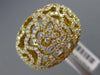 ESTATE LARGE 1.41CT DIAMOND 18KT YELLOW GOLD OPEN FILIGREE MULTI FLOWER FUN RING