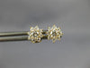 ESTATE .43CT DIAMOND 18KT YELLOW GOLD 3D CLASSIC CLUSTER FLOWER STUD EARRINGS